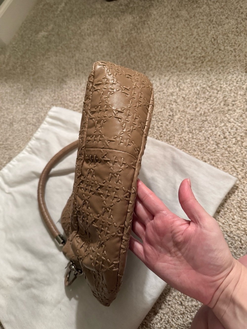 Dior Beige Quilted Leather Hobo Bag - Picture 8 of 16